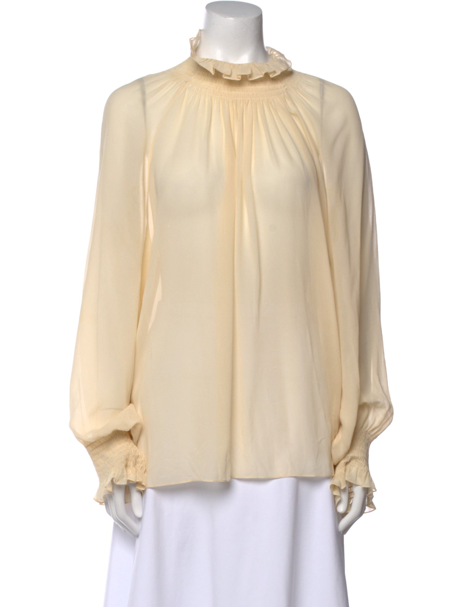 Celine Silk Mock Neck Blouse