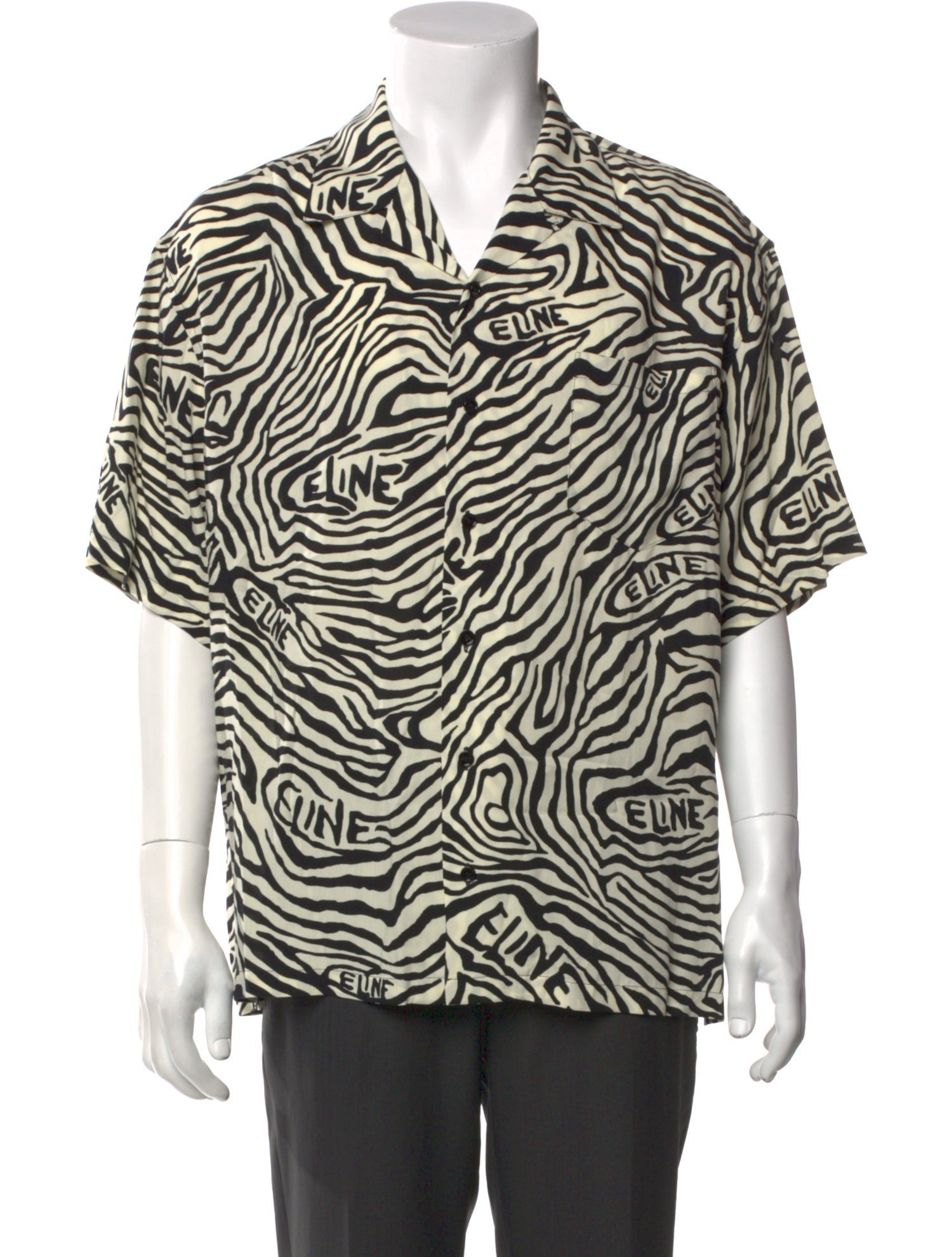 Celine Animal Print Short Sleeve Shirt w/ Tags