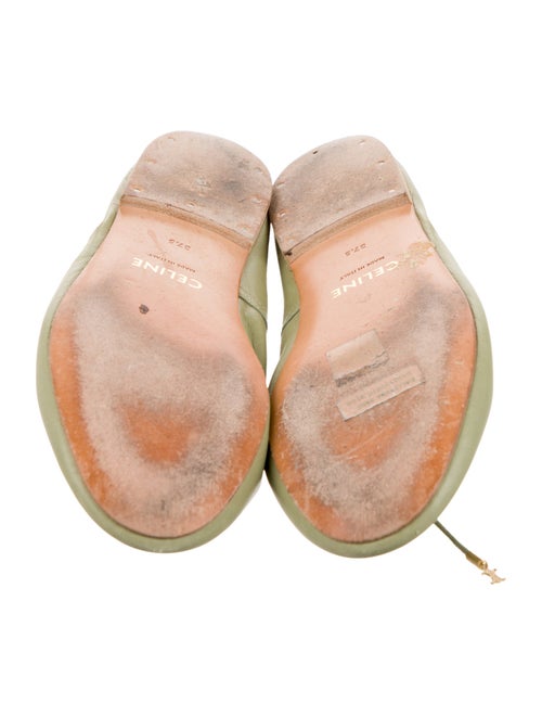 Celine Leather Bow Accents Ballet Flats