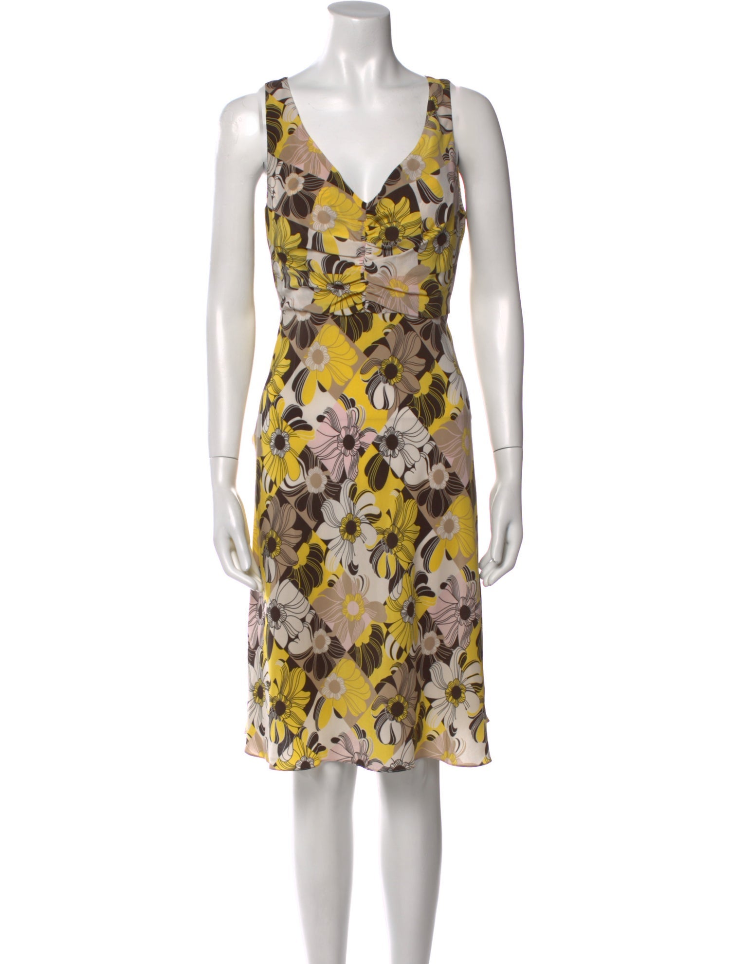 Celine Silk Knee-Length Dress