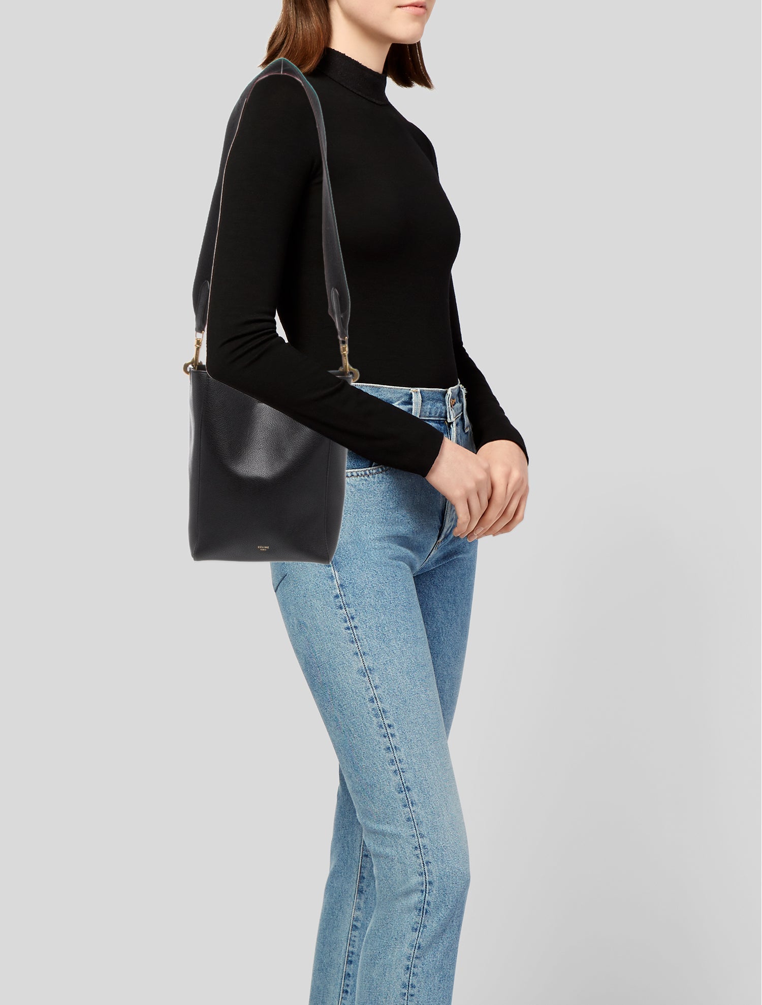 Celine Leather Seau Sangle Small