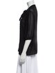 Celine Silk Three-Quarter Sleeve Button-Up Top