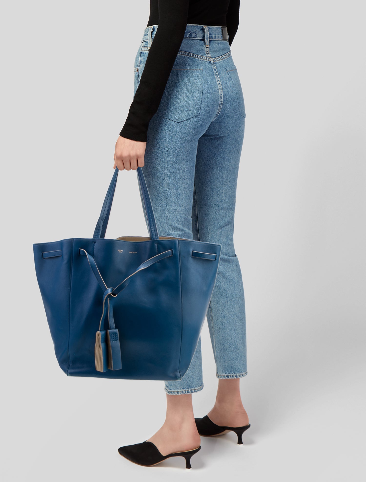 Celine Leather Cabas Phantom w/Belt Small