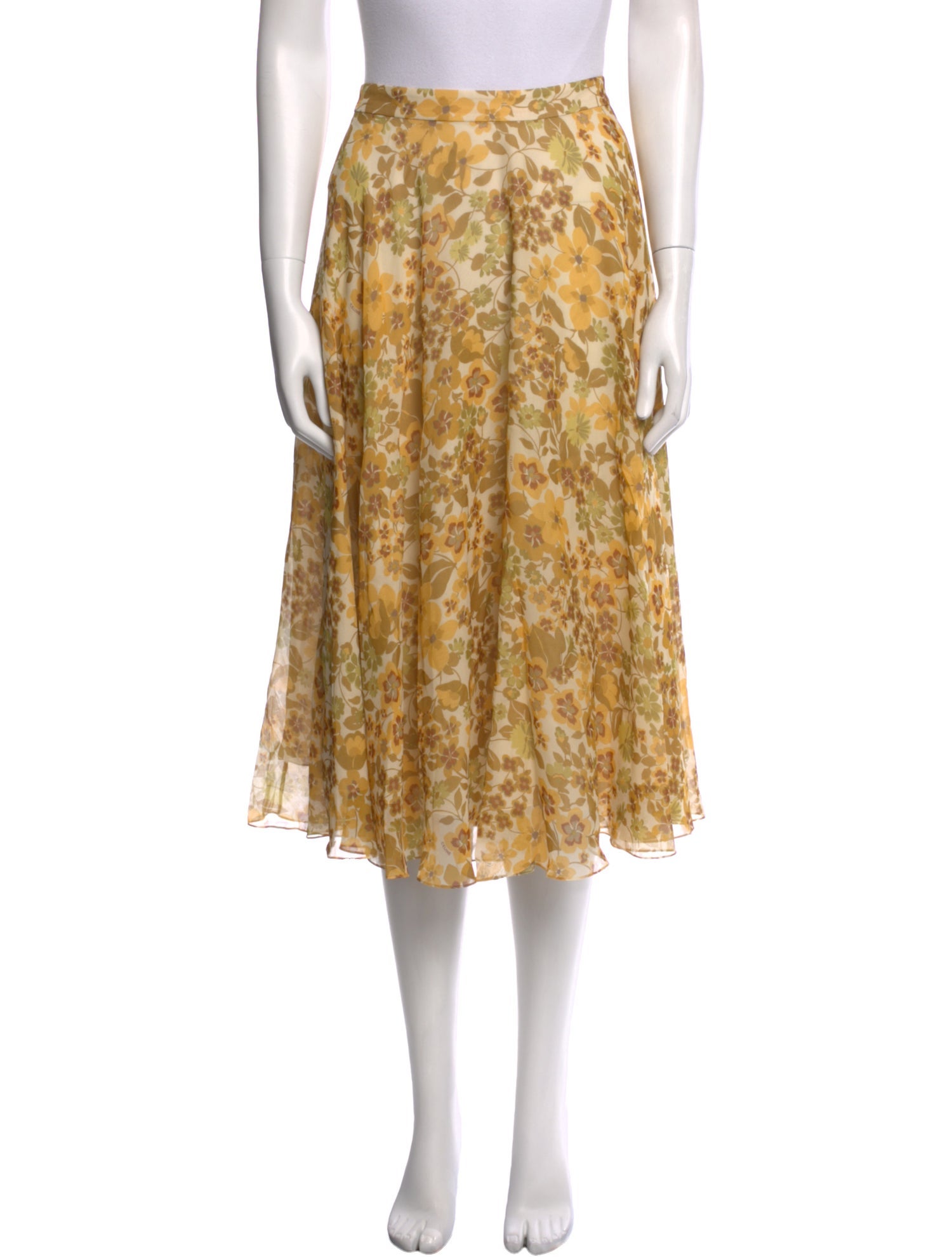 Celine Silk Midi Length Skirt