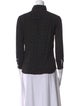 Celine Polka Dot Print Mock Neck Button-Up Top