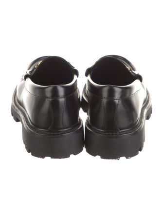 Celine Leather Chain-Link Accents Loafers