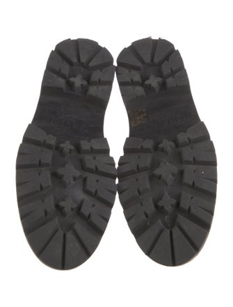 Celine Leather Chain-Link Accents Loafers