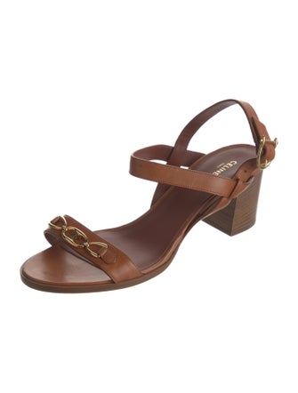 Celine Leather Slingback Sandals