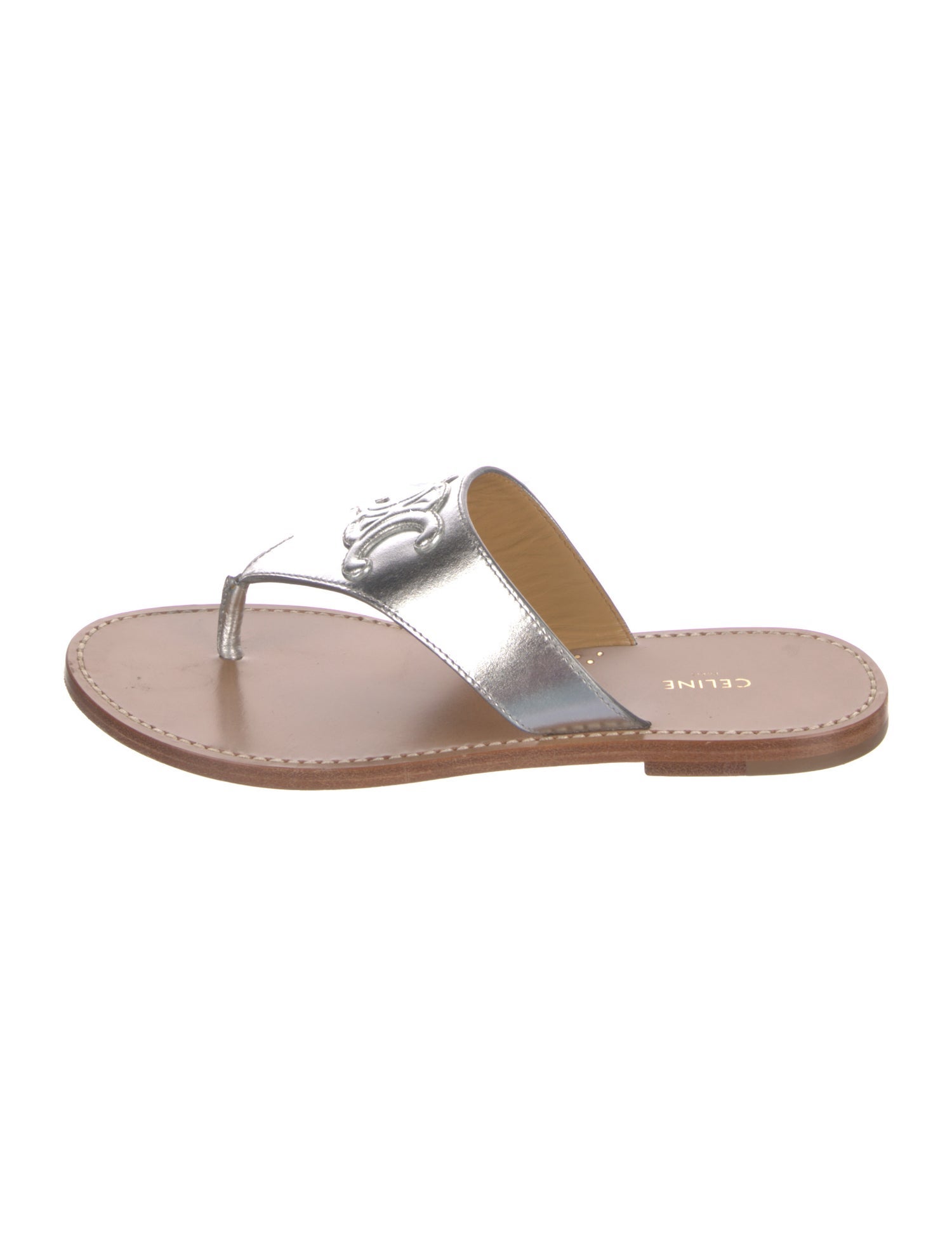 Celine Triomphe Leather Slides