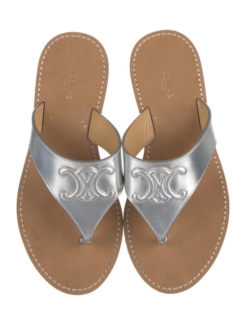 Celine Triomphe Leather Slides