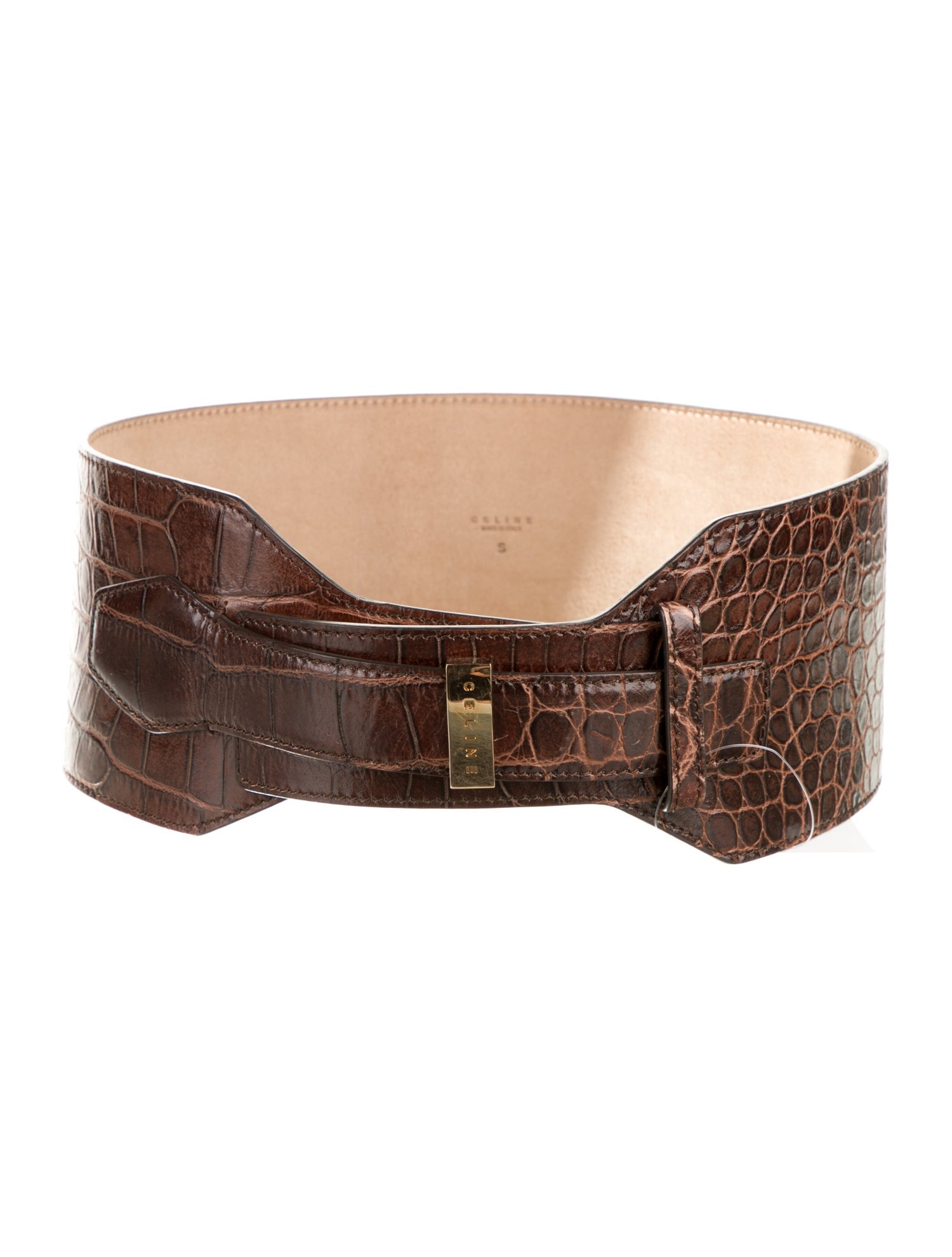 Celine Wide Crocodile Waist Belt