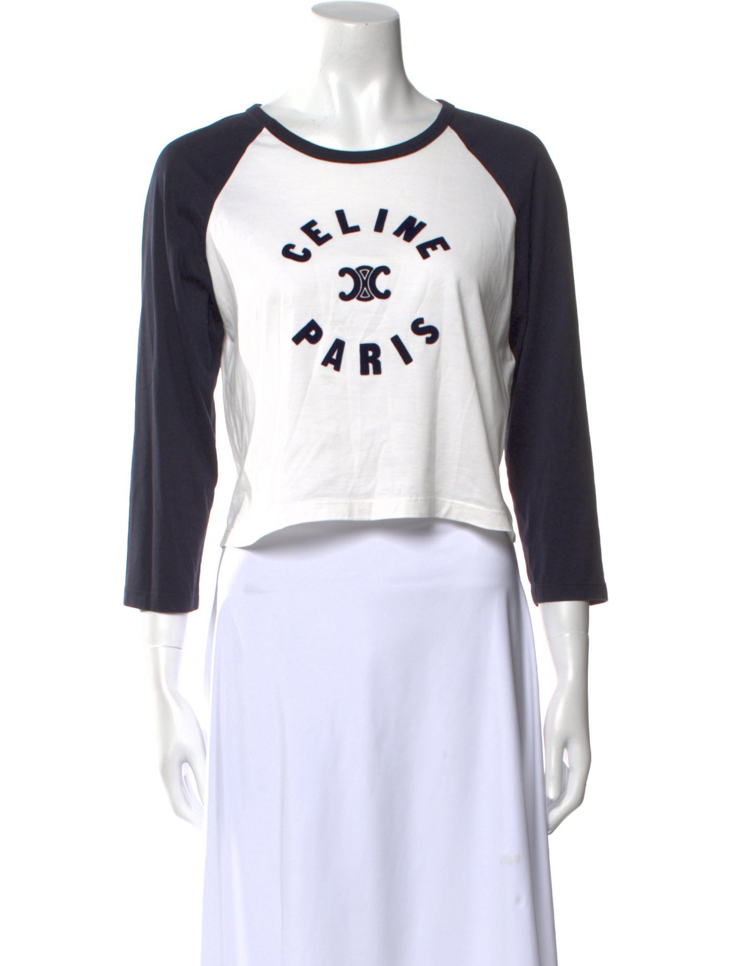 Celine Graphic Print Scoop Neck T-Shirt