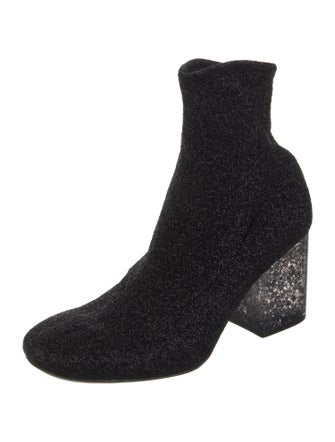 Celine Colorblock Pattern Glitter Accents Sock Boots
