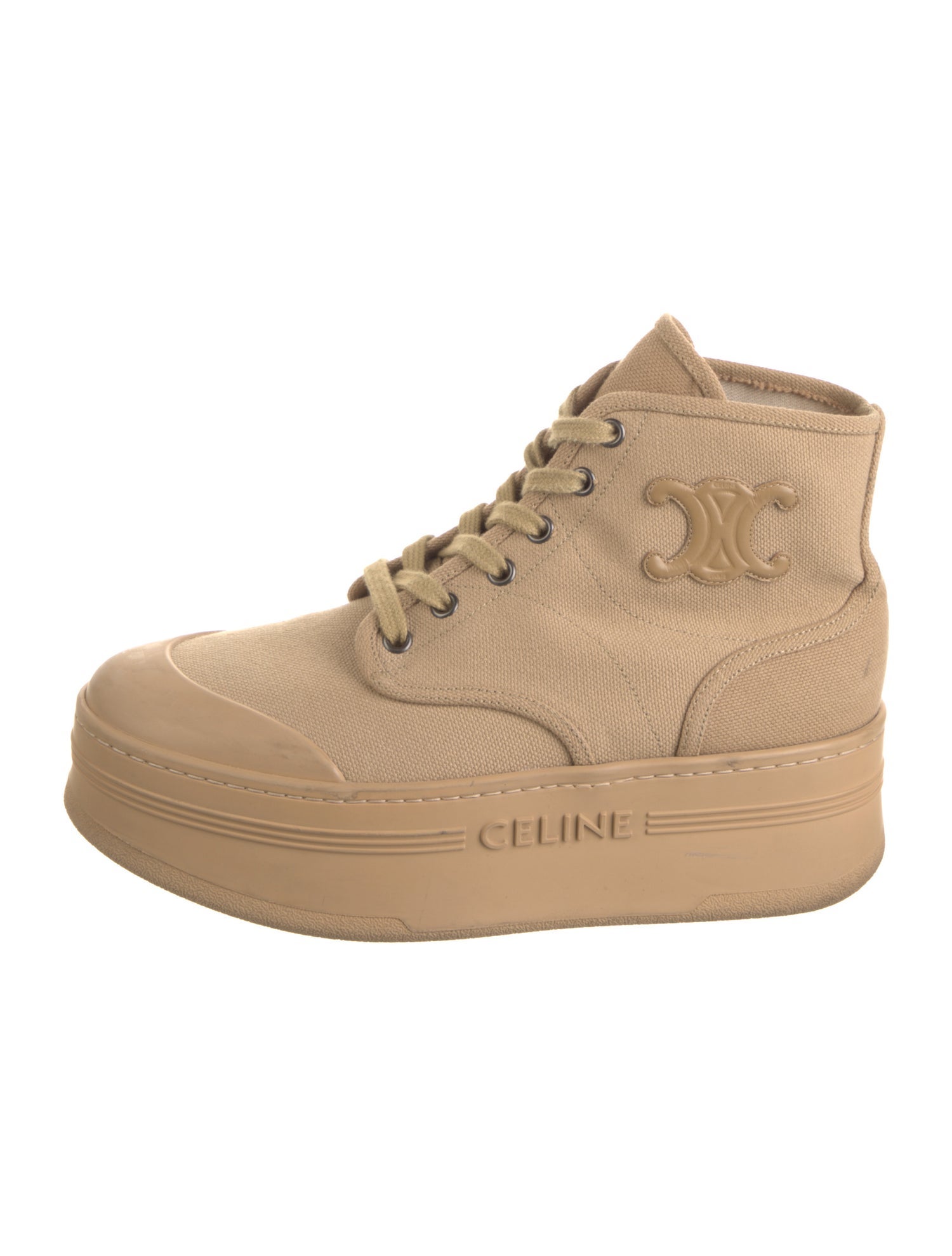Celine Canvas Wedge Sneakers