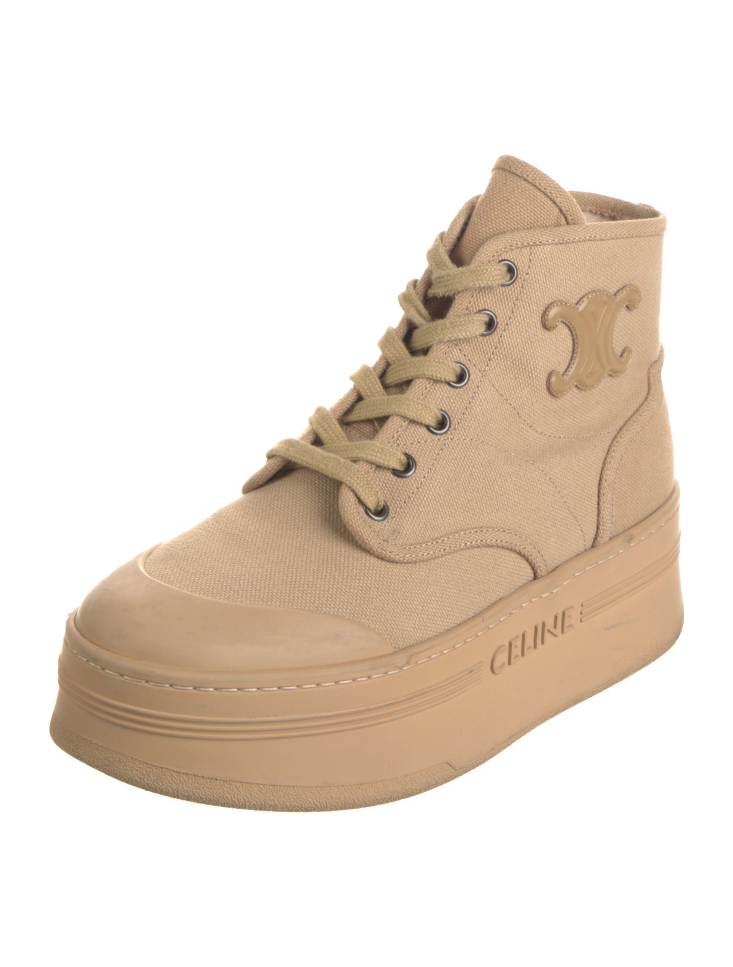 Celine Canvas Wedge Sneakers