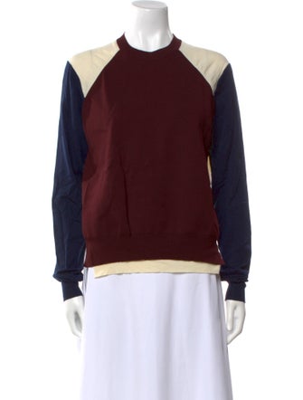 Celine Wool Colorblock Pattern Sweater