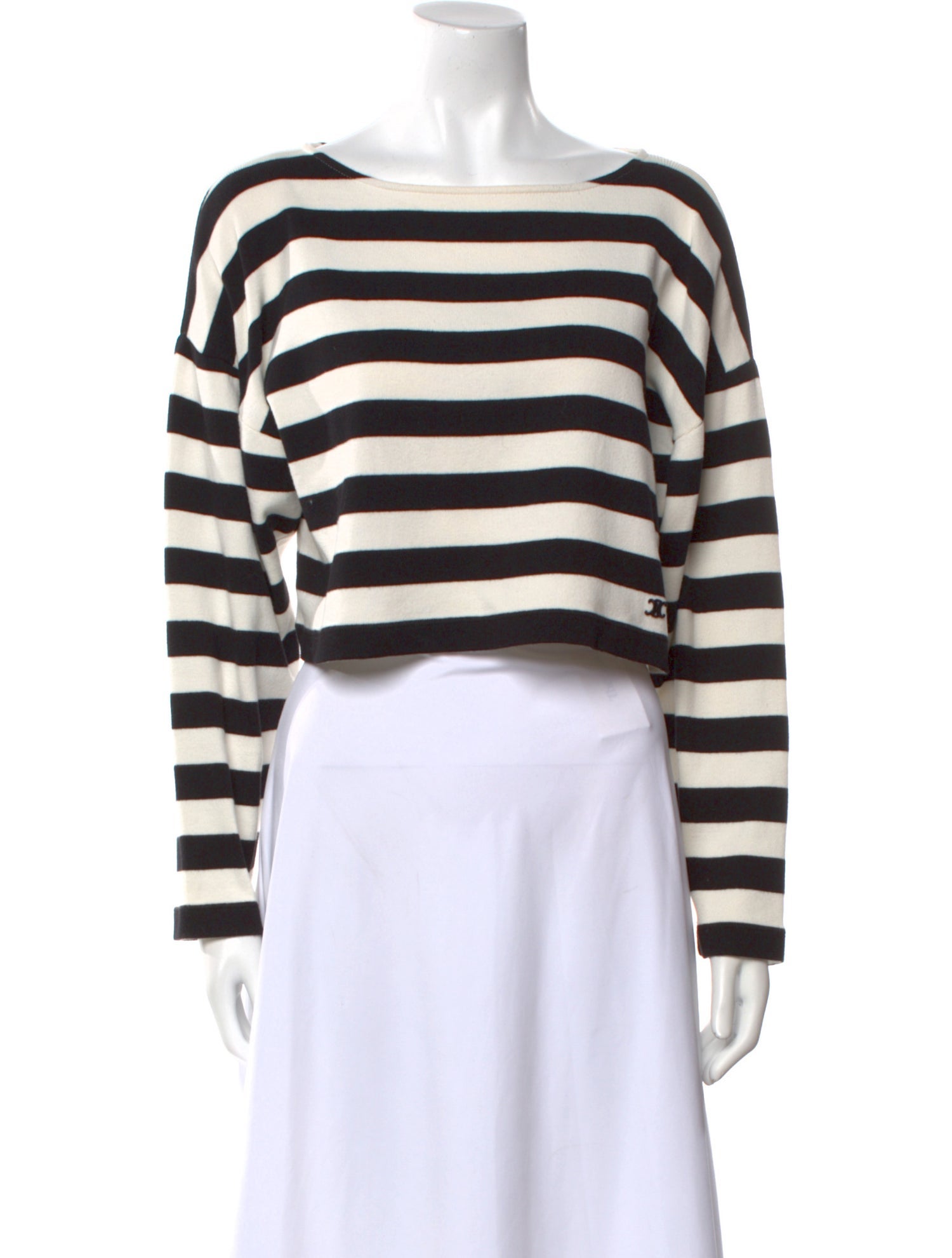 Celine Striped Bateau Neckline Sweater