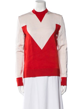 Celine Colorblock Pattern Crew Neck Top