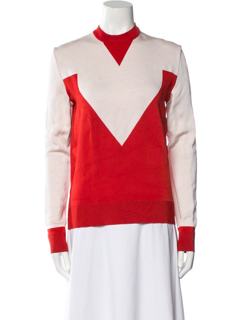 Celine Colorblock Pattern Crew Neck Top