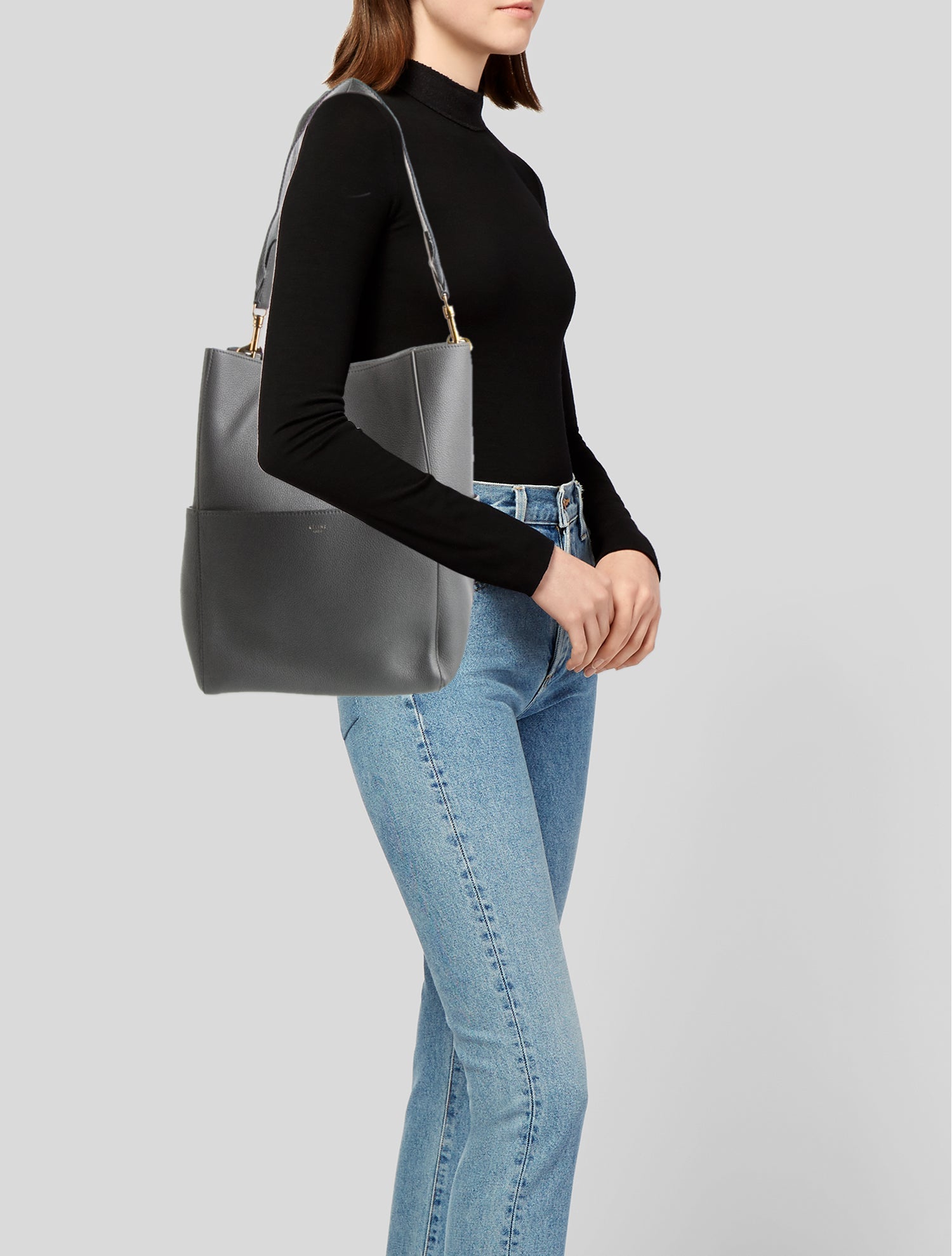 Celine Leather Seau Sangle