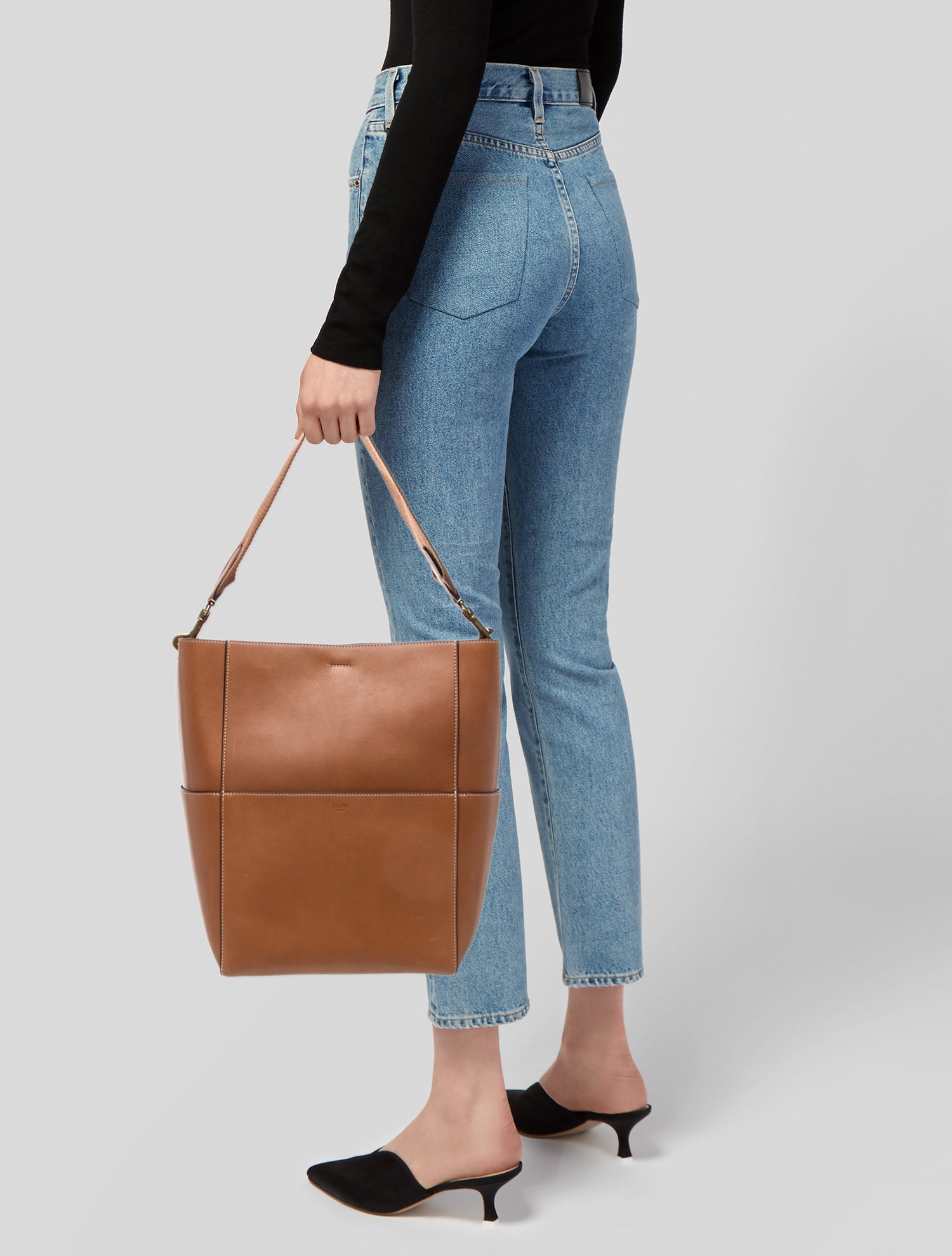 Celine Leather Seau Sangle