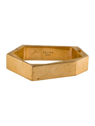 Celine Stone Angular Hinged Bangle Bracelet