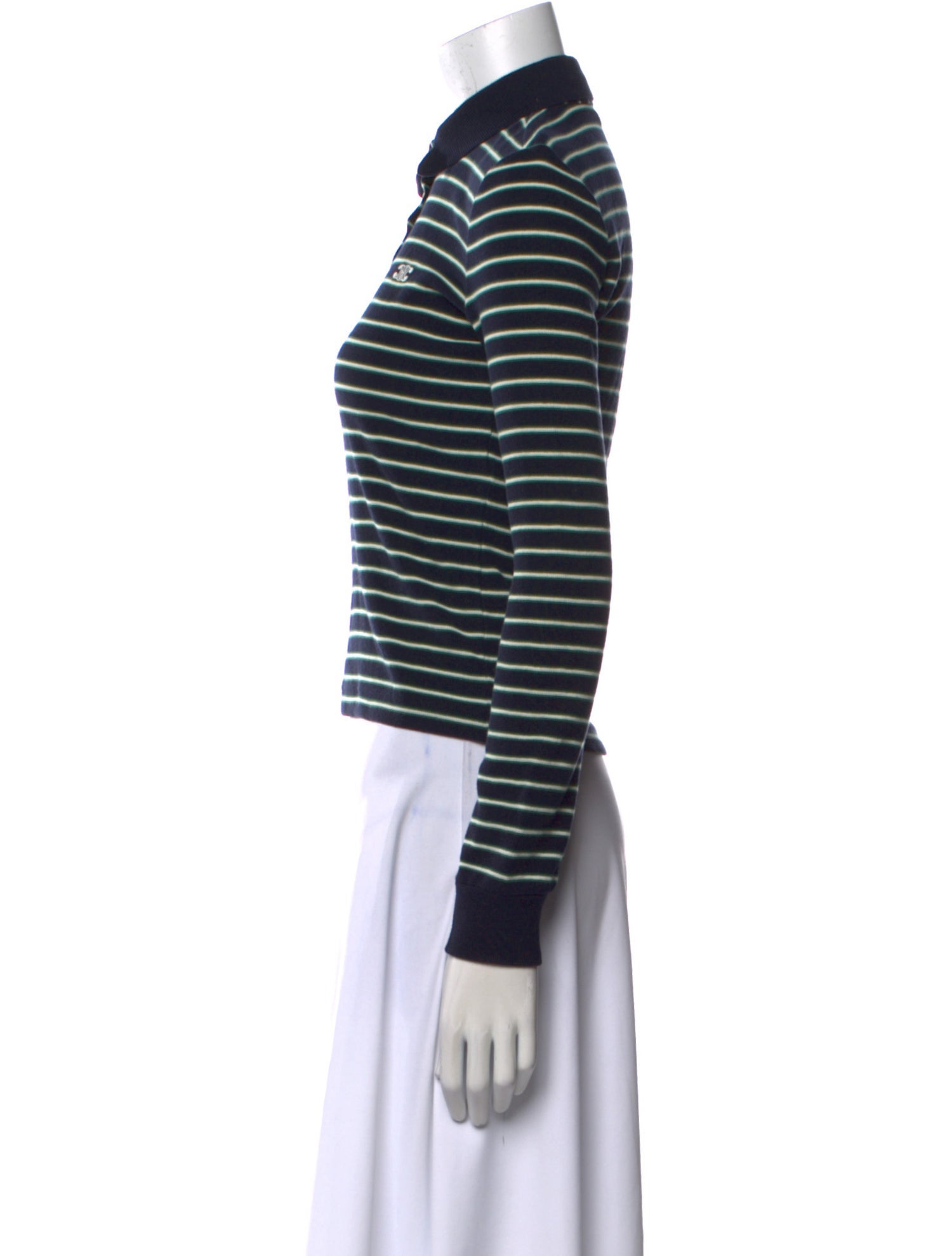 Celine Striped Long Sleeve Polo w/ Tags