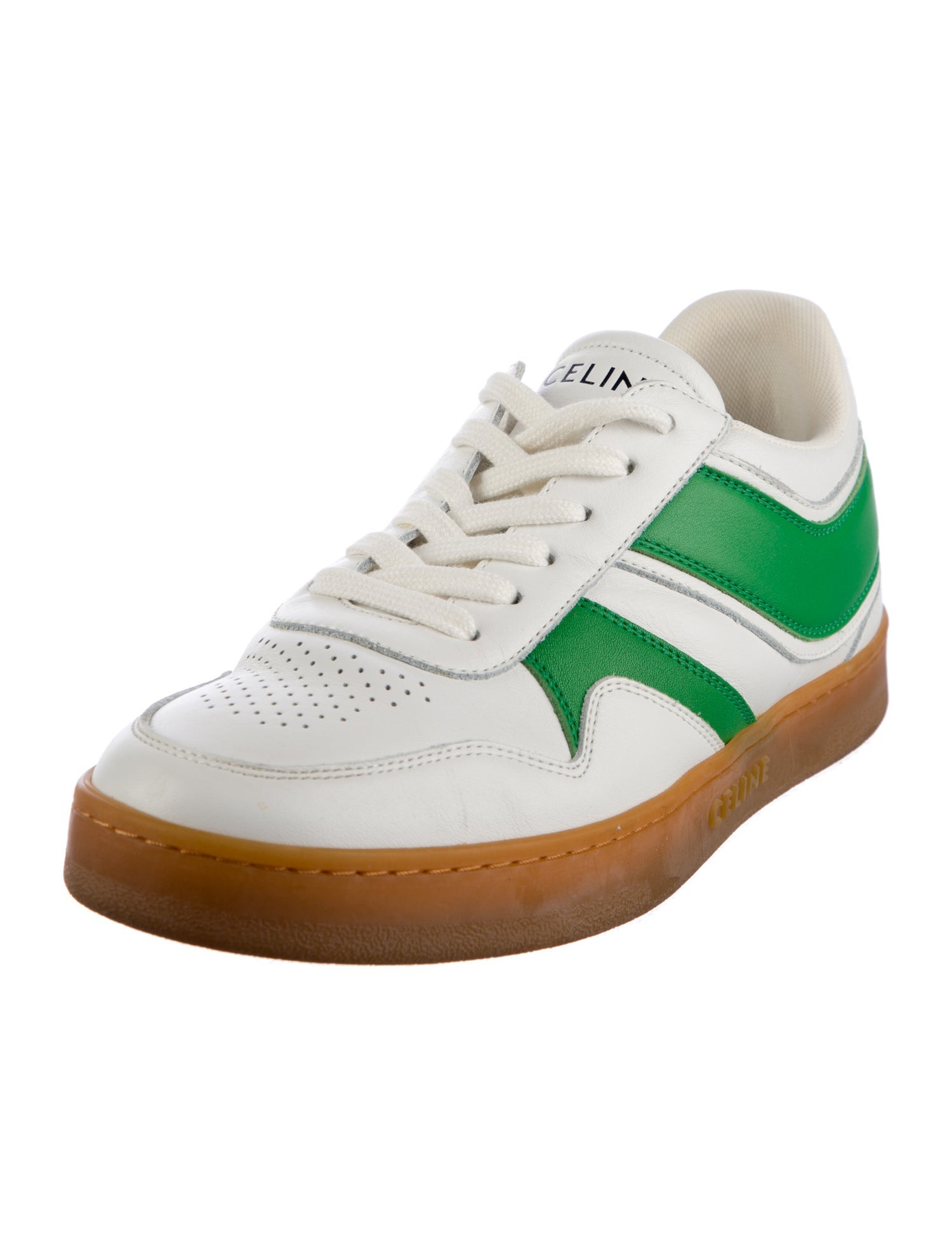 Celine Leather Colorblock Pattern Sneakers