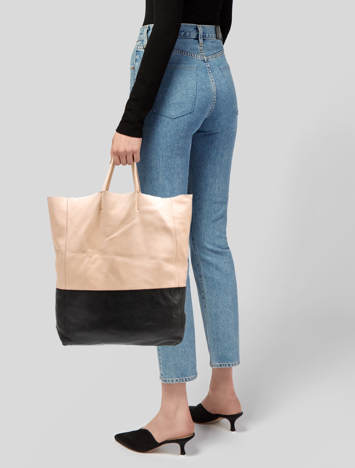 Celine Leather Vertical Cabas Vintage