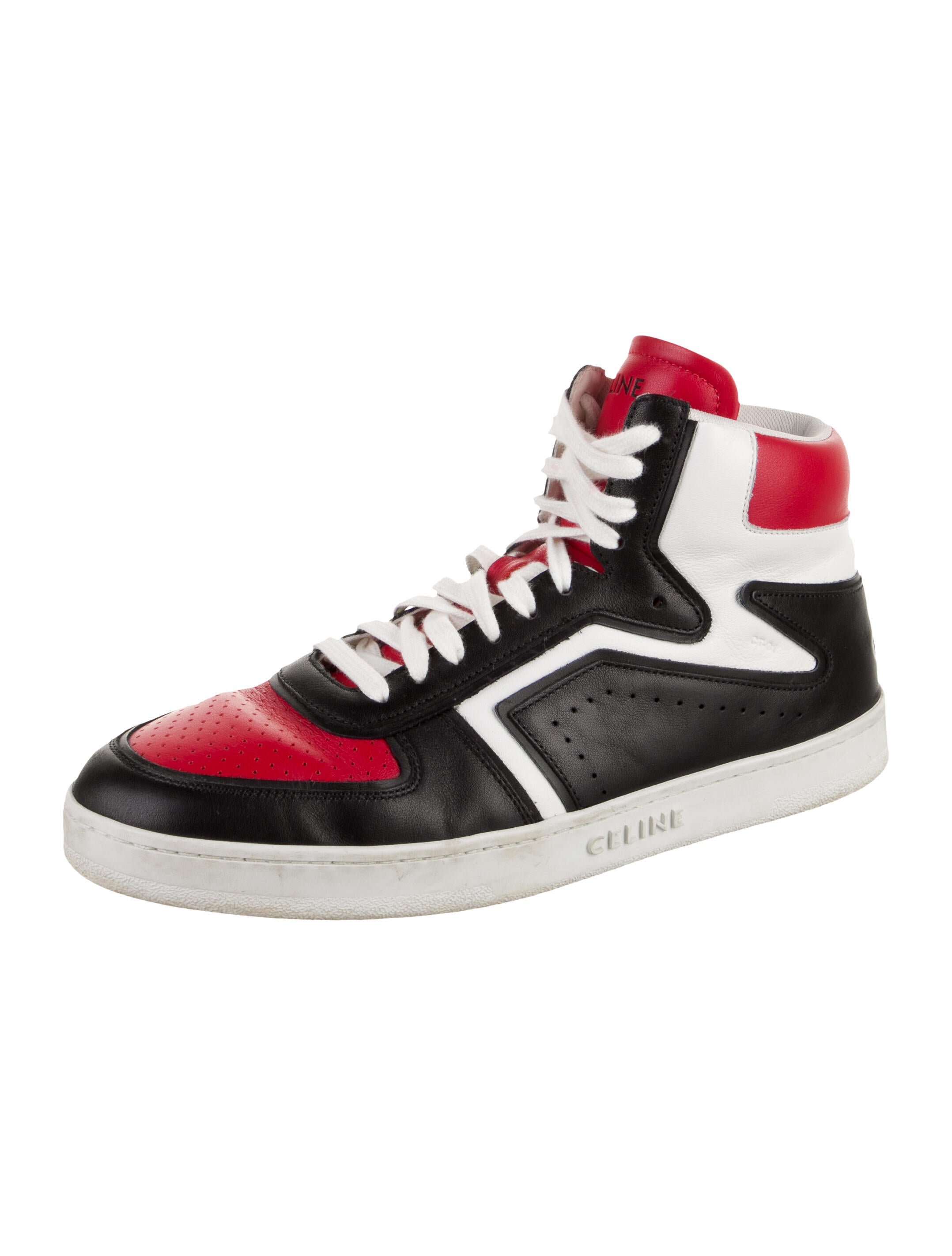 Celine Leather Colorblock Pattern Sneakers