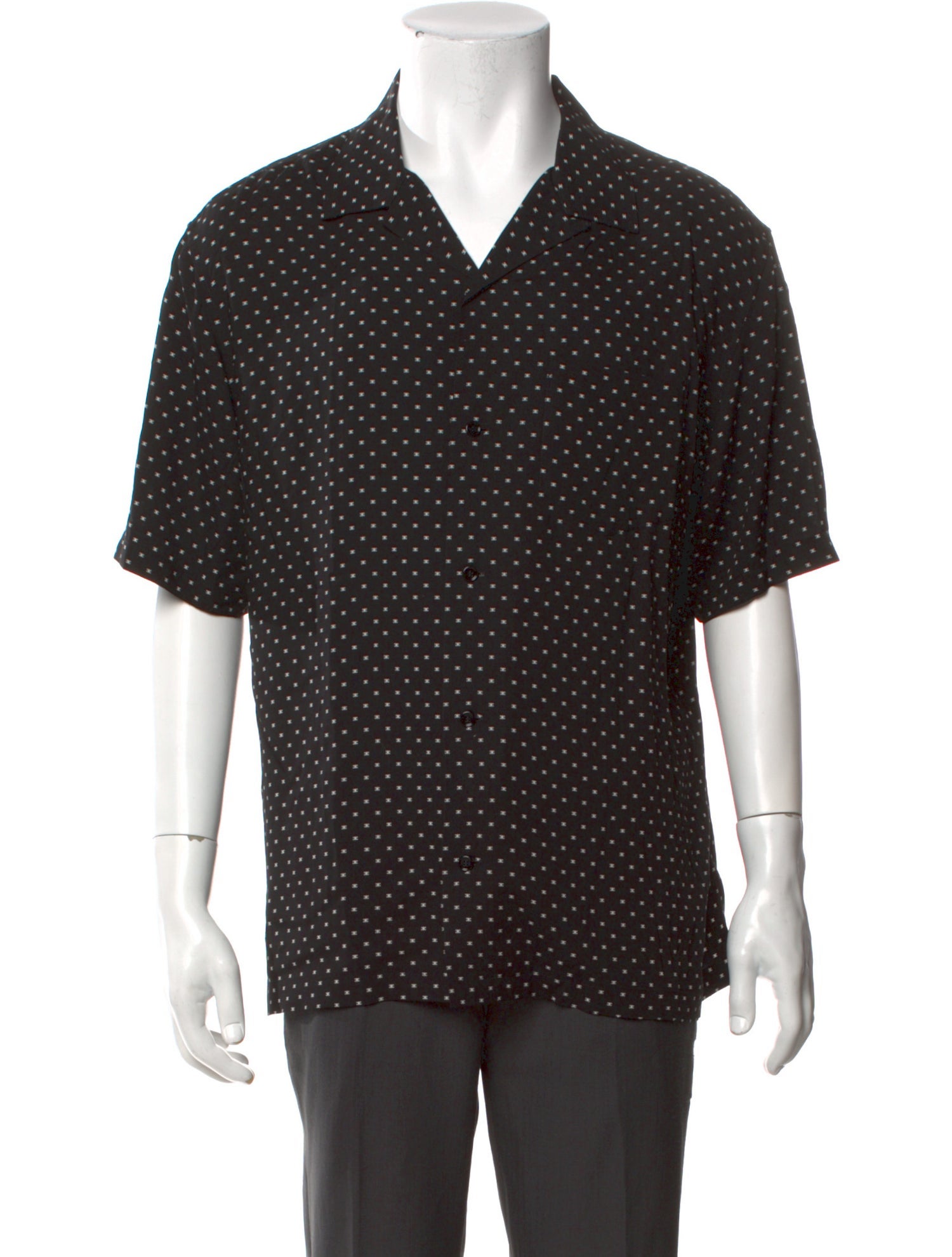 Celine Silk Polka Dot Print Shirt