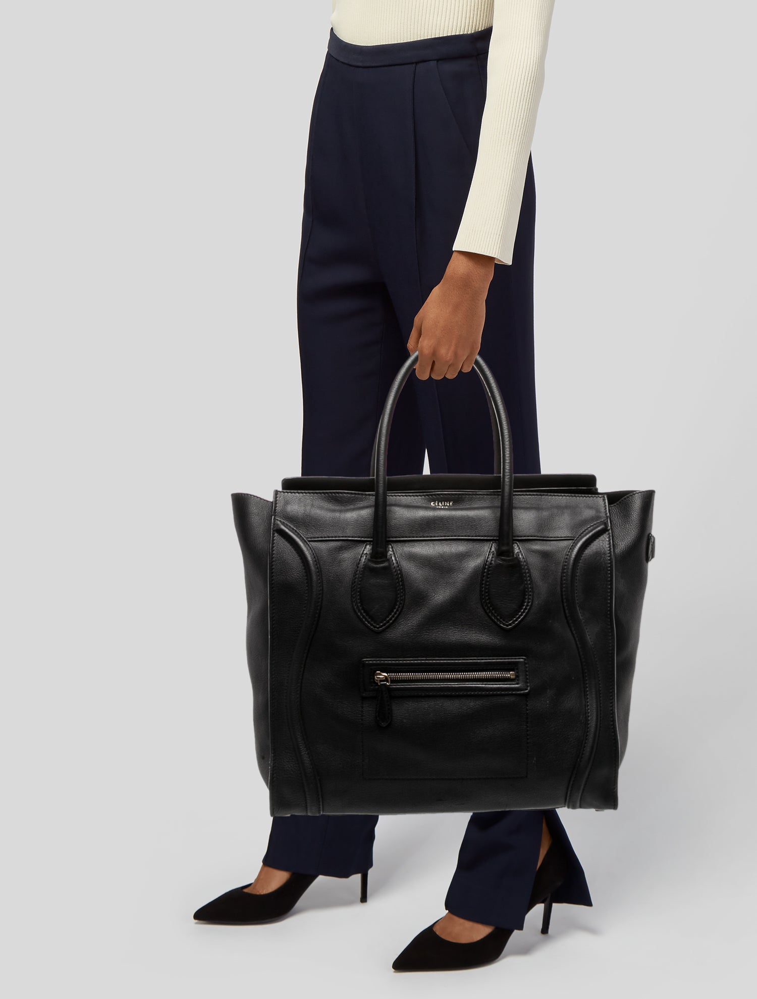 Celine Leather Luggage Large