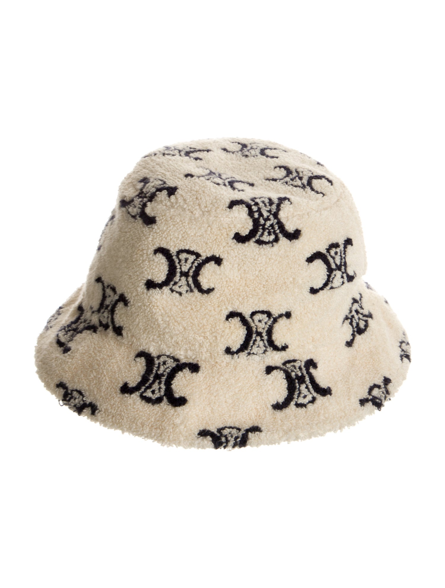 Celine Triomphe All-Over Terry Cloth Bucket Hat