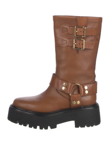 Celine Boots Leather Studded Accents Moto IT 35 | 5