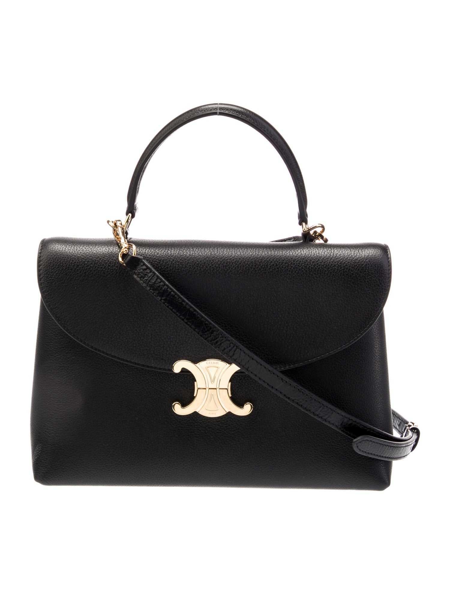 Celine Leather Black Supple Calfskin Leather Nino Bag Teen
