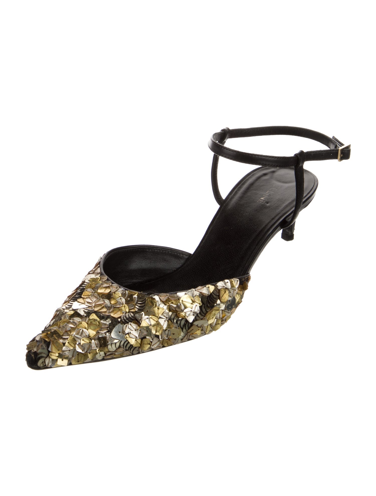 Celine Sequins Sequin Embellishments Slingback Pumps