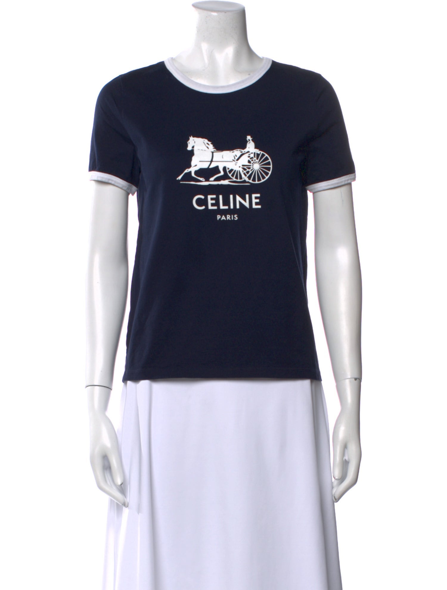 Celine Graphic Print Crew Neck T-Shirt