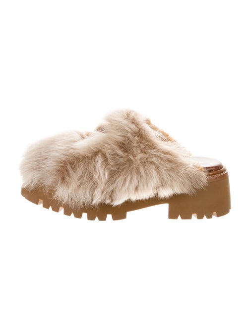 Celine Fur Fur Trim Mules