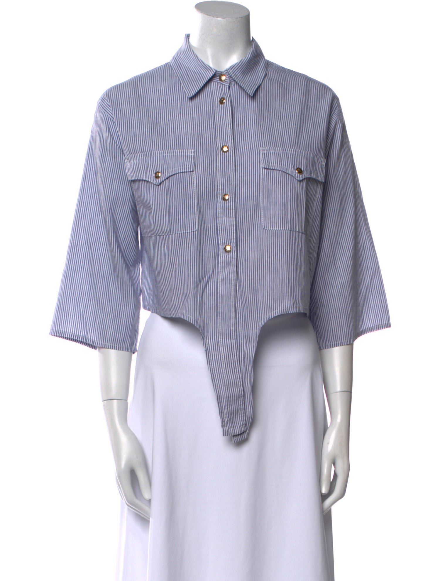 Celine Linen Striped Crop Top