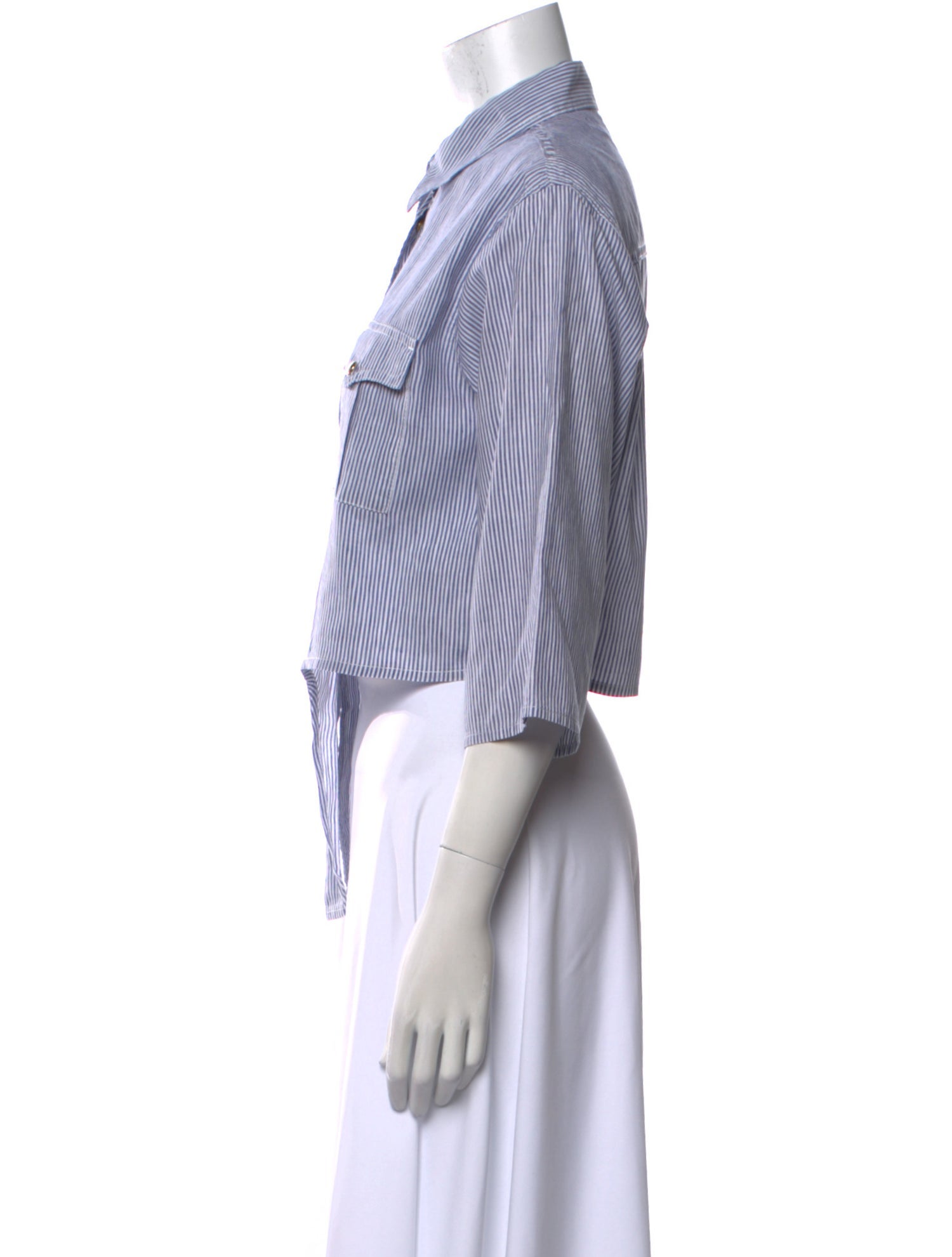 Celine Linen Striped Crop Top