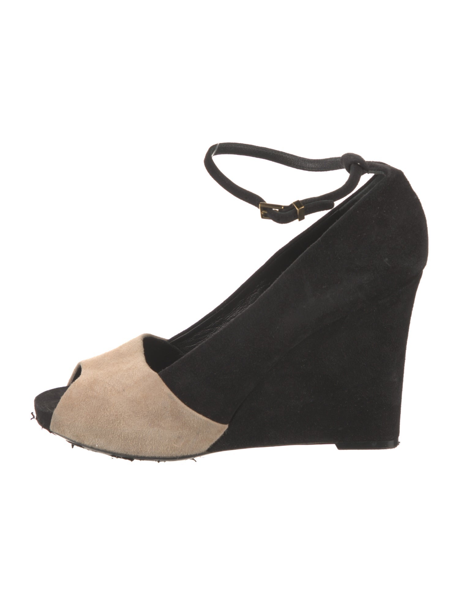 Celine Suede Colorblock Pattern Pumps