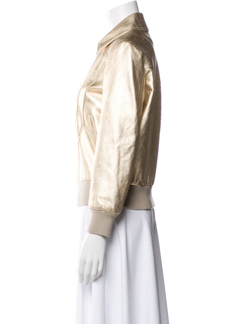 Celine Leather Floral Print Evening Jacket