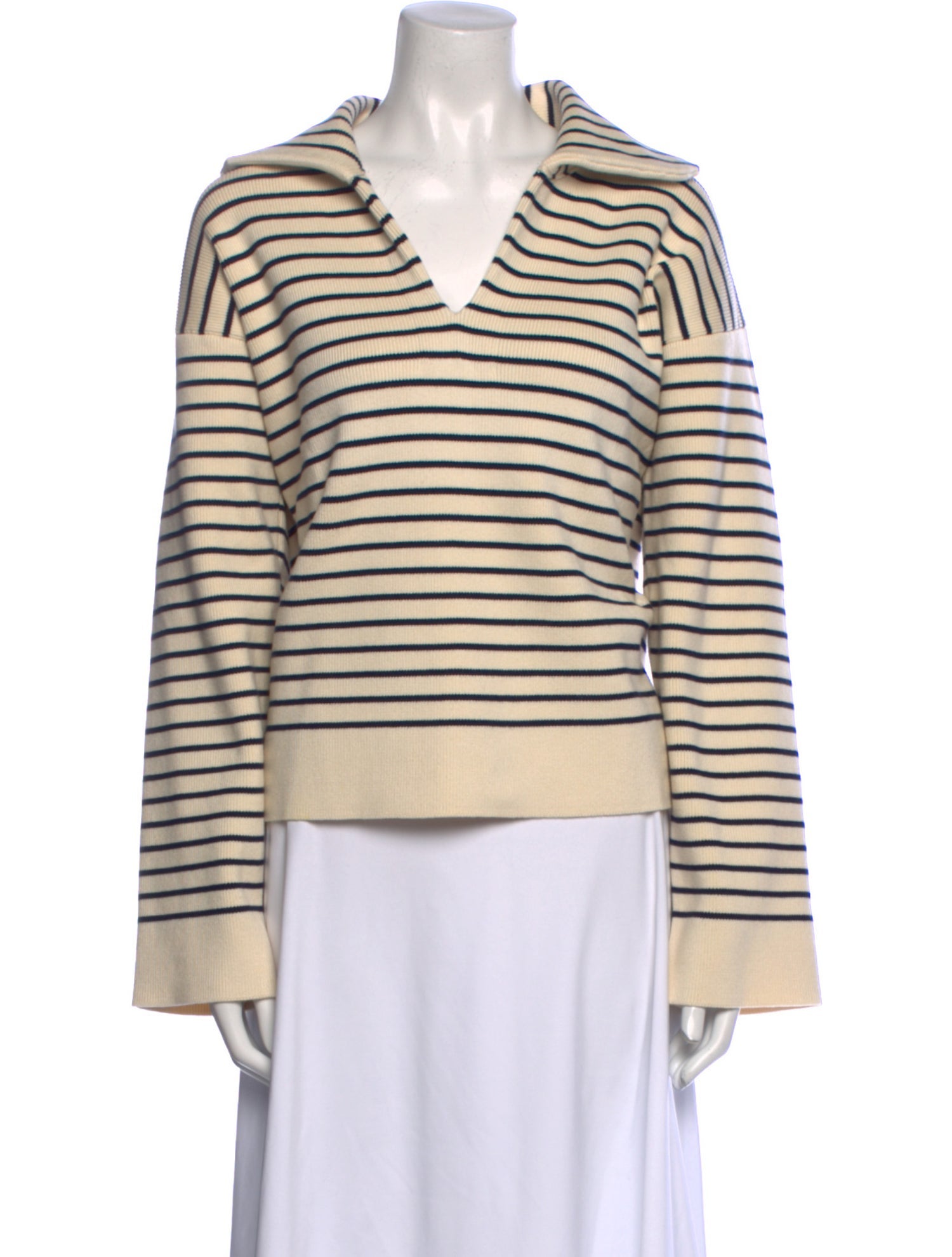 Celine Striped V-Neck Top