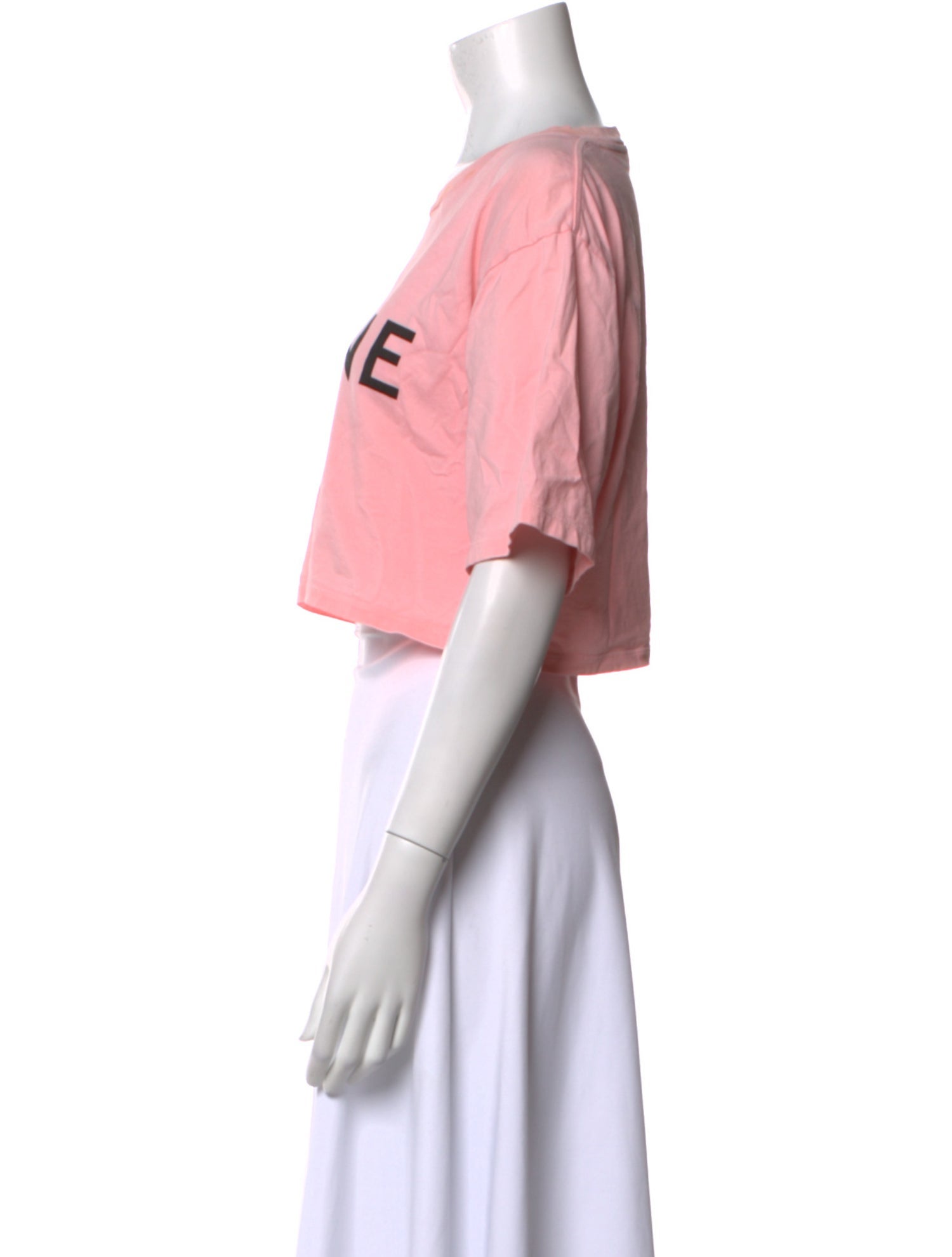 Celine Graphic Print Crew Neck Crop Top