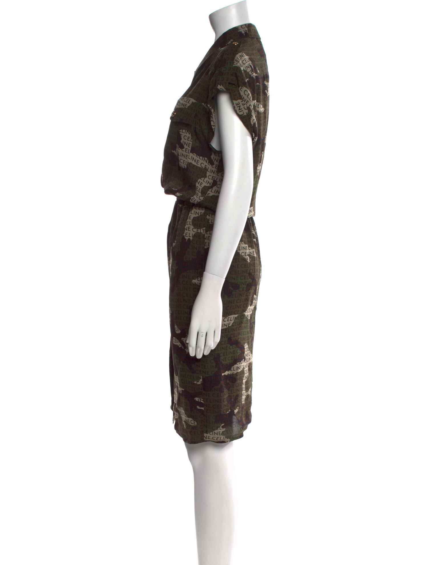 Celine Camouflage Midi Length Dress