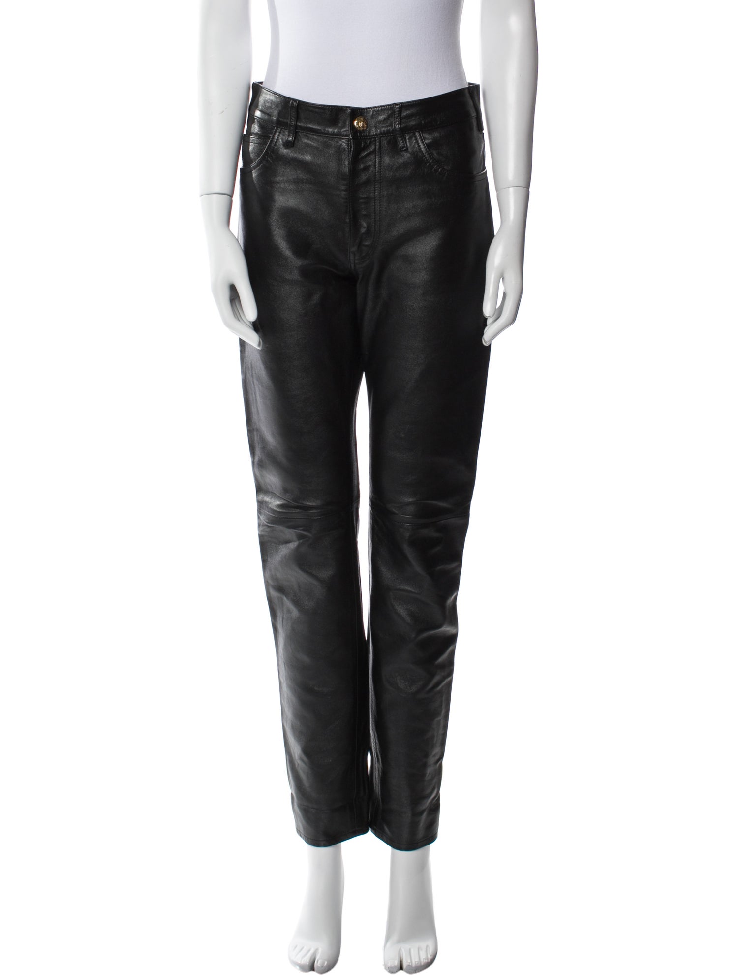 Celine Leather Straight Leg Pants