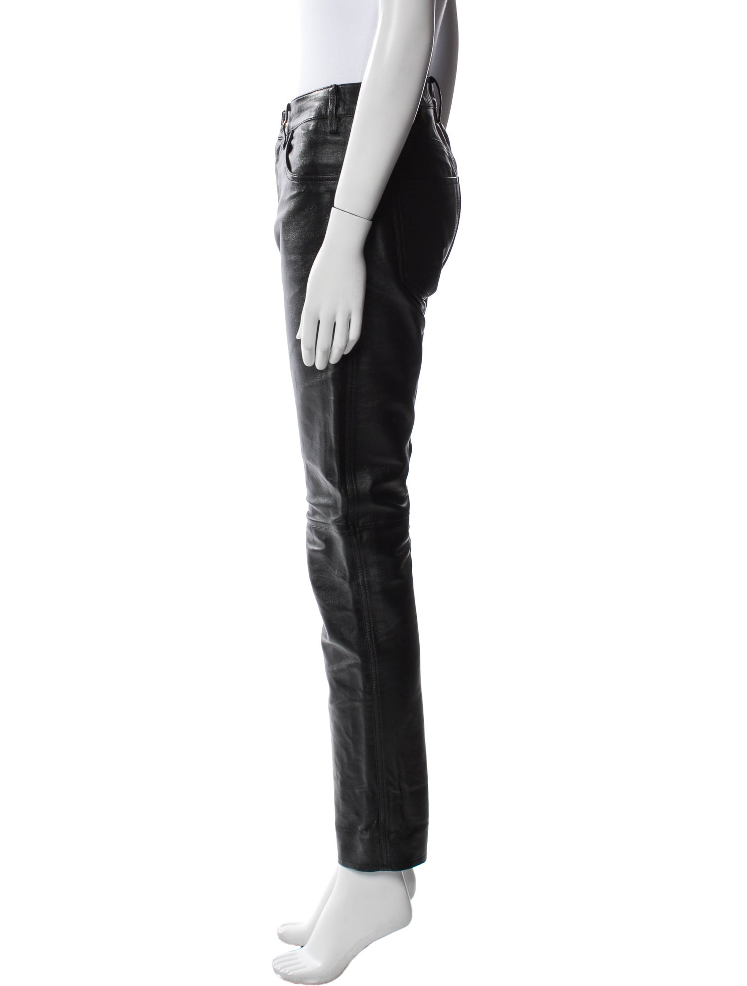 Celine Leather Straight Leg Pants