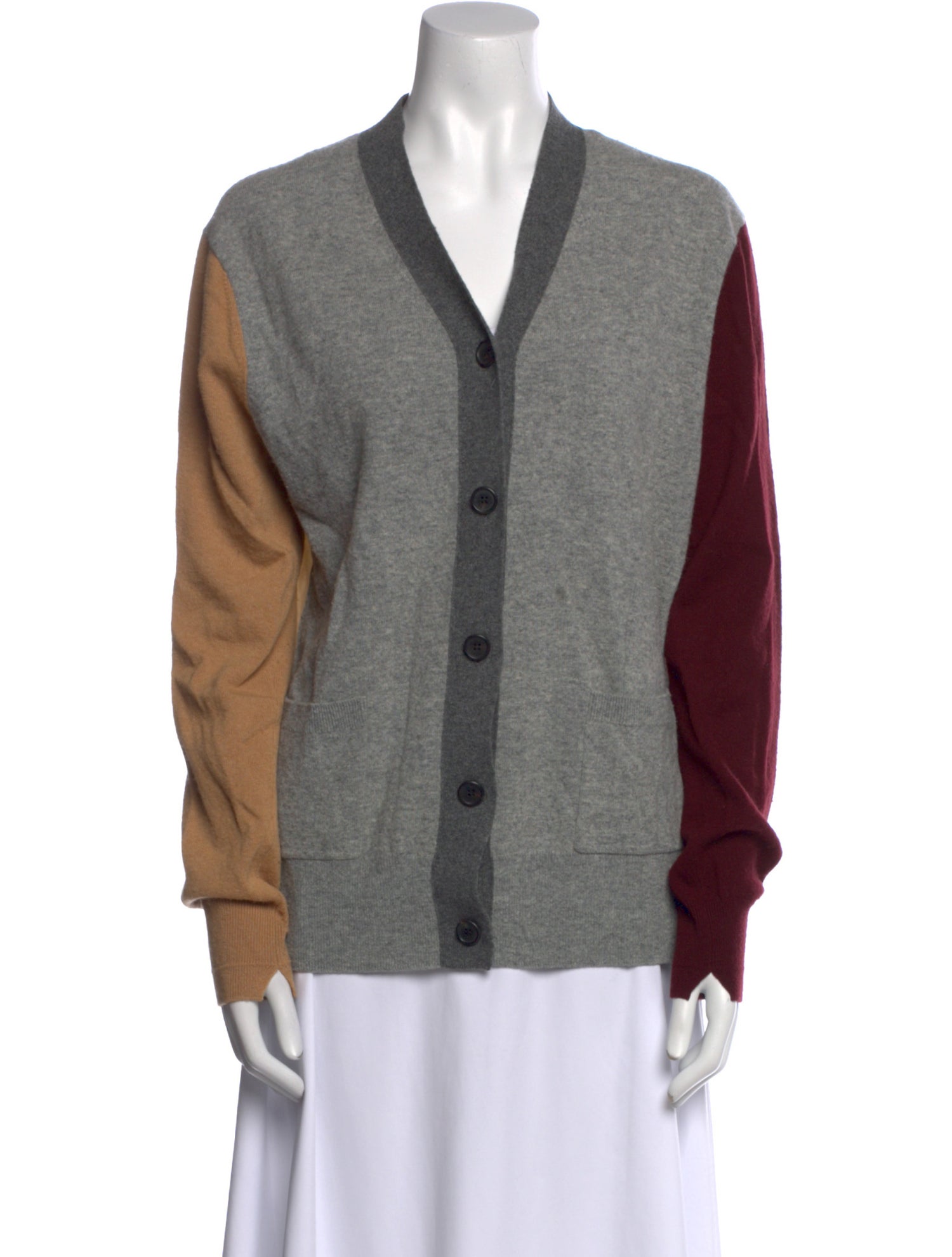 Celine Wool Colorblock Pattern Sweater