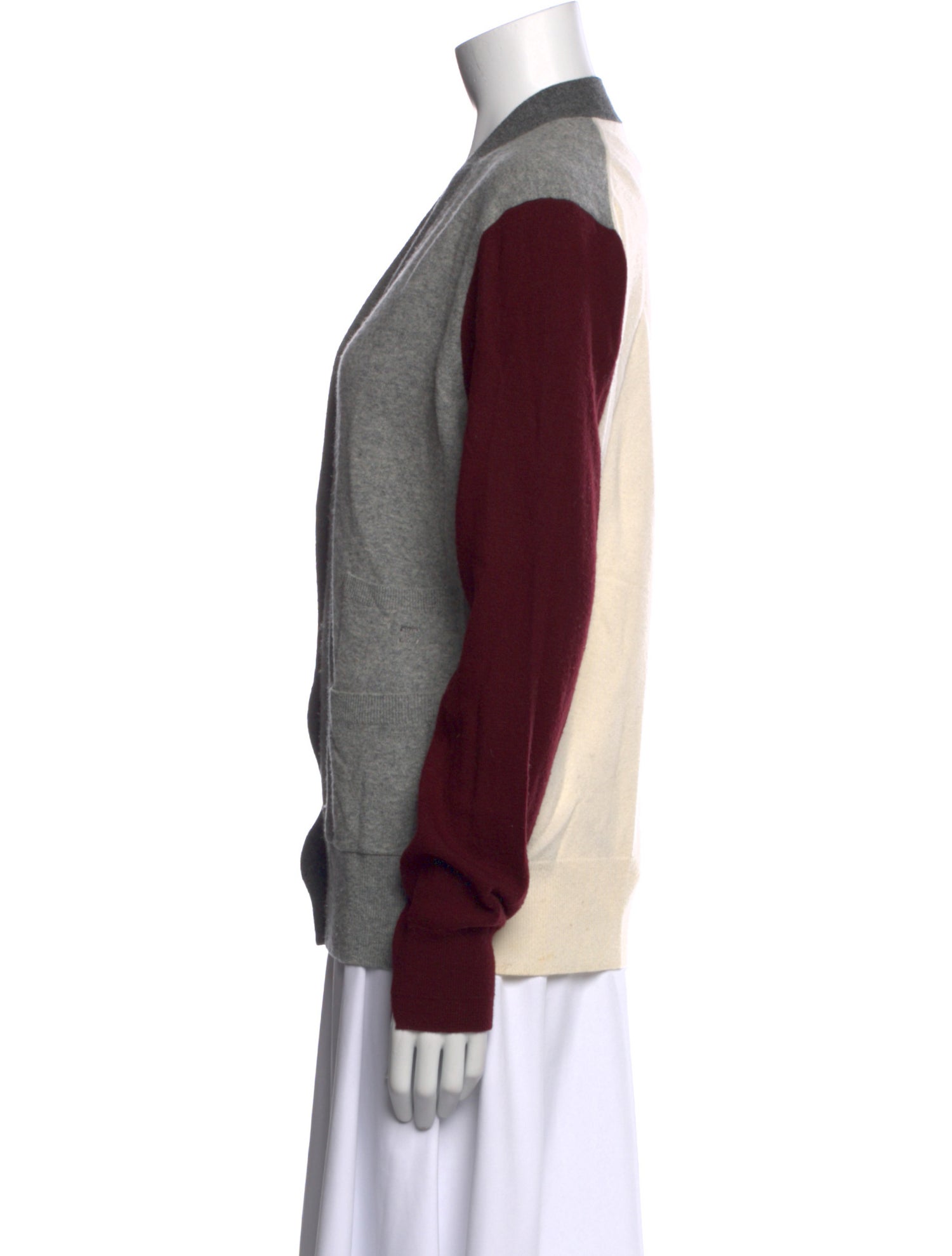 Celine Wool Colorblock Pattern Sweater