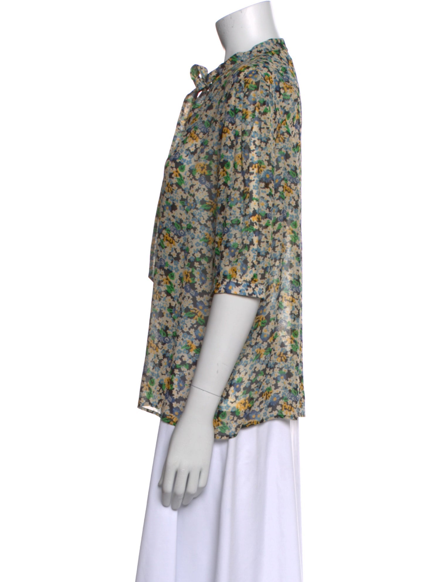 Celine Silk Floral Print Blouse